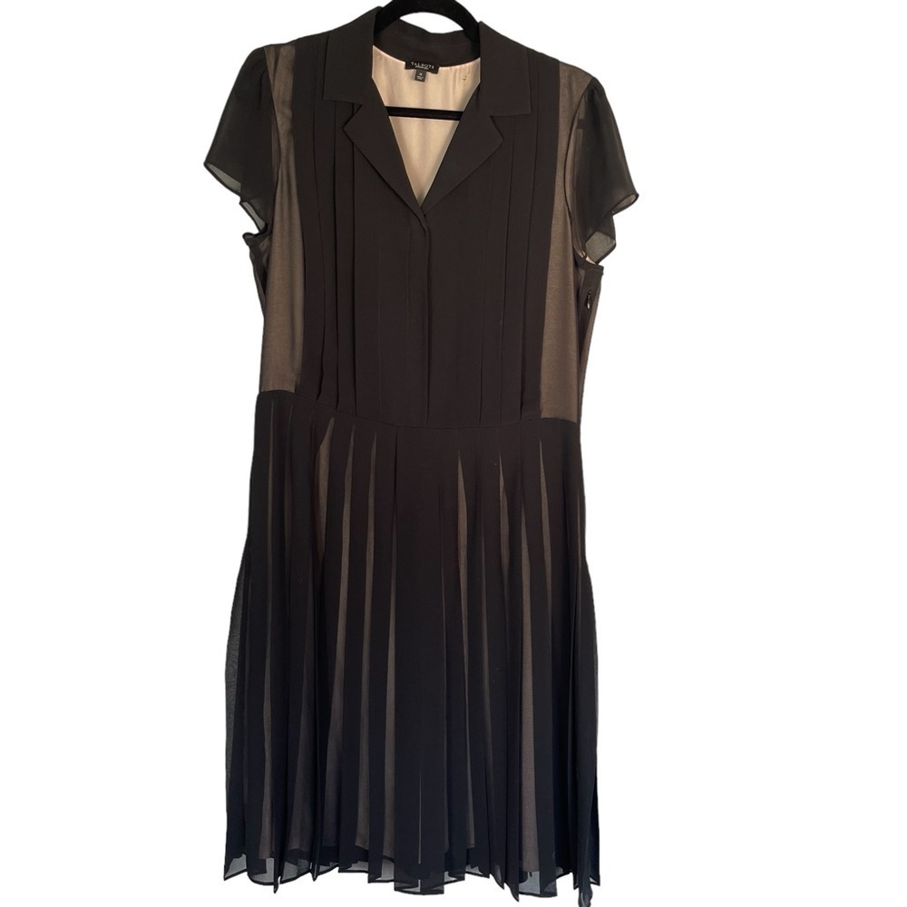 Talbots Silk Lined Pleated Short Sleeve Midi Dress Size 12